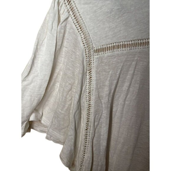 Loft White Boho Style‎ Short Sleeve Blouse With Crochet Detailing Womens XL NWT - Picture 5 of 10